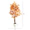 5ft. Artificial Fall Double Trunk Maple Autumn Tree in Decorative White Planter